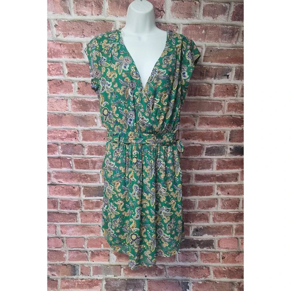 Women's DR2 DANIEL RAINN Paisley Print Wrap Style Mini Dress Size Medium